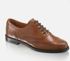 Russell & Bromley Jeeves Ladies Tan Leather Oxford Brogues Shoes EU 37.5 UK4.5