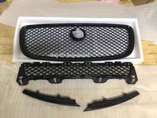 4PC Black Front Grille Upper and Lower Mesh Grill For Jaguar XJ 2010-2015