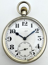 Rolex WW2 Era 1940’s Rare Steel Deck Pocket Watch Enamel Dial, Serviced, 50.5mm