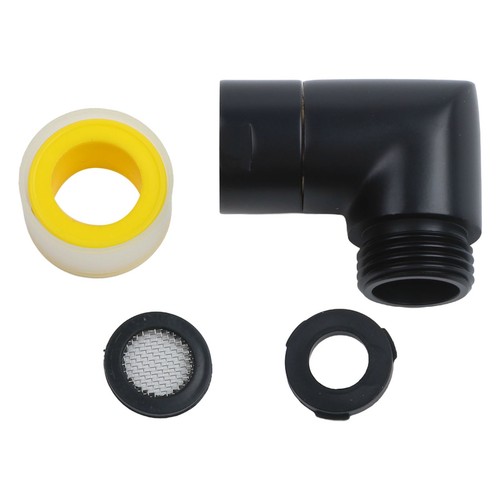 Black brass shower elbow 2 - black,