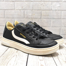 Womens Superdry Black Leather Lace up Trainers UK 7 EUR 41