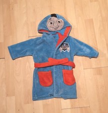 BOYS M&S THOMAS THE TANK ENGINE FLEECE DRESSING GOWN/BATH ROBE AGE 12-18 MONTHS