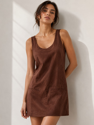 Zara brown faux leather mini - leather,