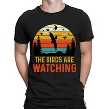 The Birds Are Watching Funny Retro Vintage Mens Womens T-Shirts Top #BAL
