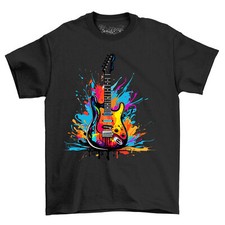 Guitar Dripping Paint Effect t-shirt - Rock out with this funky design! Funny t-