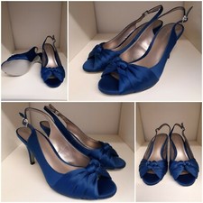 Jacques Vert Peacock Blue Slingback Shoes Size 5 BRAND NEW 