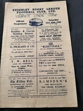 VINTAGE RUGBY LEAGUE PROGRAMME KEIGHLEY V DEWSBURY 25TH OCTOBER 1947
