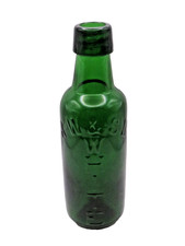 'R.W & S White' - Antique Green Glass Mineral Water Bottle, c.1900~