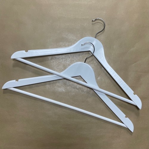 100 white wooden coat hangers - 100,