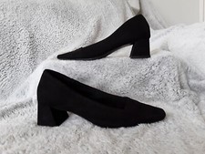 Next Forever Comfort Black Suede Low Heel Court Shoes Size UK6 / EU39