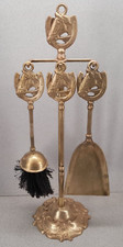VINTAGE BRASS FIRESIDE COMPANION SET. Horse shape