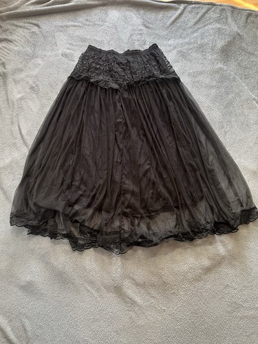 Black gothic tulle lace - black,