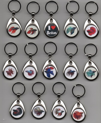 Round swivel keyring bettas - round,