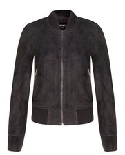 Ladies Black Goat Suede Bomber