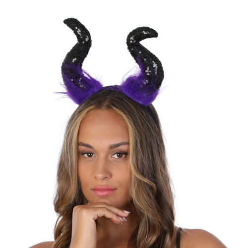 Black purple devil horns - black,