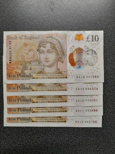 Polymer notes x 5 - £10,