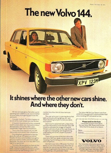1973 advert volvo - 1973, '144'