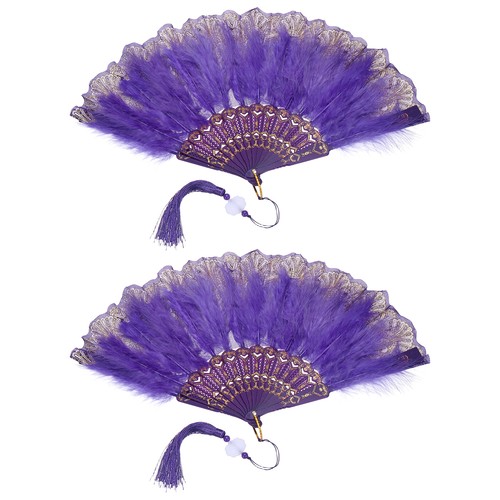 2pcs vintage folding fan - vintage,