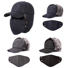 Winter Trapper Hat, Unisex Windproof Ear Flap Thermal Hats with Removable Mask