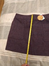 Joules Heather Tweed Skirt Size 14 Purple Check Lined Wool Pockets BNWT Winter