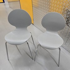 2 Dwell Galvano Tecnica Italy Chair Chrome Plastic Silver Grey