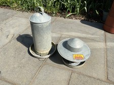 Eltex Galvanised Poultry Feeder And 3 gallon Water drinker 