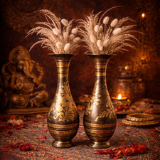 Pair Vintage Indian Brass
