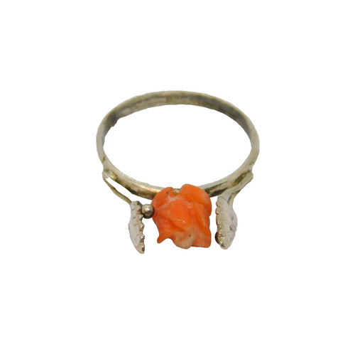 Sterling silver carved coral - sterling,