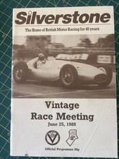 Race Programme 25 June 1988 Silverstone Vintage Sports Car Club VSCC A5