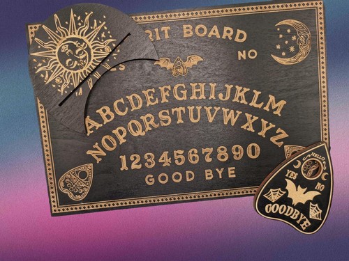 Ouija spirit board with - board,