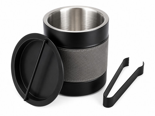 Modern black ice bucket grey - modern,