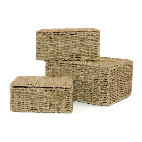 Seagrass woven storage basket - seagrass,