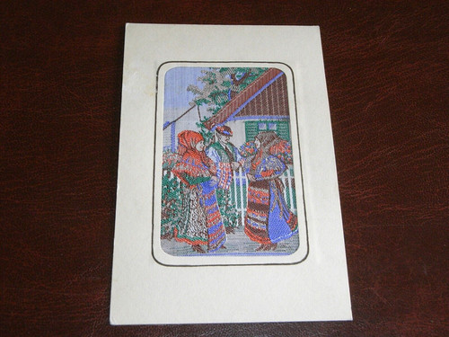 Original woven silk postcard - ,