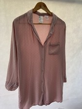H&M Pink Spotty Long Sleeve Women's Night Shirt Size M