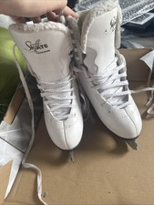 Jackson Ultima Ice Skates Size 4 White Ladies Figure Ice Skates