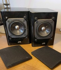 JVC Speaker System Pair - Gloss Black Book Shelf Speakers 20w 4ohm Nice Sound