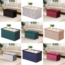 Crushed Velvet Ottoman Storage
