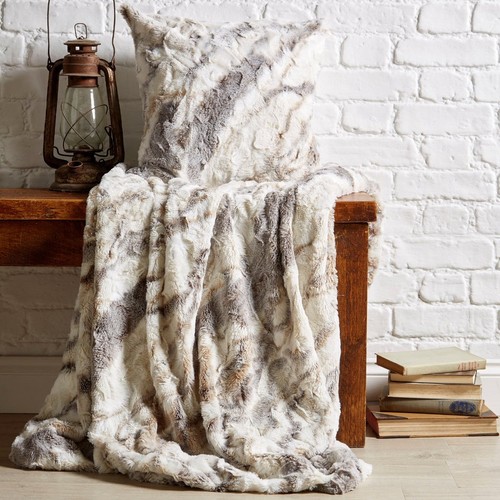 Snow leopard faux fur throw - fur,