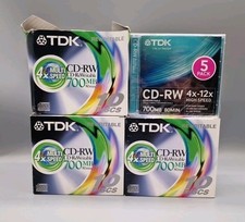 TDK CD-RW Rewritable 80Min 700MB Bundle Of 30+ CDs New Unused