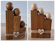 HANDMADE WOODEN FAMILY of 3