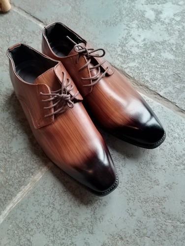 Mens leather wood effect pimp - effect,