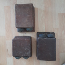 3 x VINTAGE GPO WOODEN BELL BOX BELL SET SPARES / REPAIR
