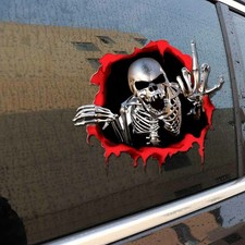 1x Skeleton Skull Car Sticker