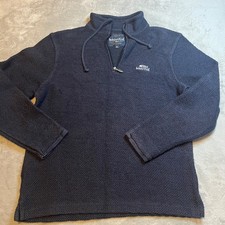 Weird Fish Macaroni Quarter Zip Jumper Men’s S Navy Blue Cosy Casual Outdoor