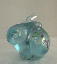  FENTON ART GLASS BLUE BUNNY