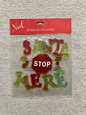 Santa Stop Here Sign Window Decoration Gel Sticker Christmas