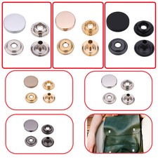 4 Parts Flat Cap Press Studs Snap Fasteners Buttons for Jackets Handbag Clothing