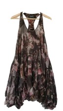 All Saints Floral Silk Dress Vika Lolita  Steampunk Parachute UK10-12 US6-8