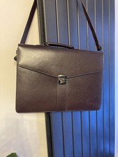 Lombard London Genuine Leather Briefcase with Shoulder Strap