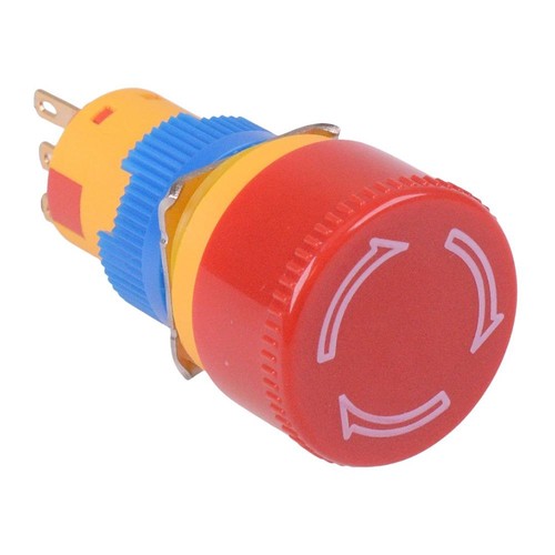 Red 16mm emergency stop - red,